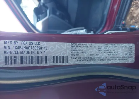 2025 Jeep Grand Cherokee Altitude X 4X4 из США, поврежденный, VIN 1C4RJHAG7SC298112